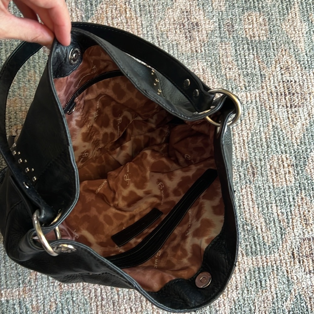 B. Makowski studded black leather shoulder bag - Picture 9 of 17